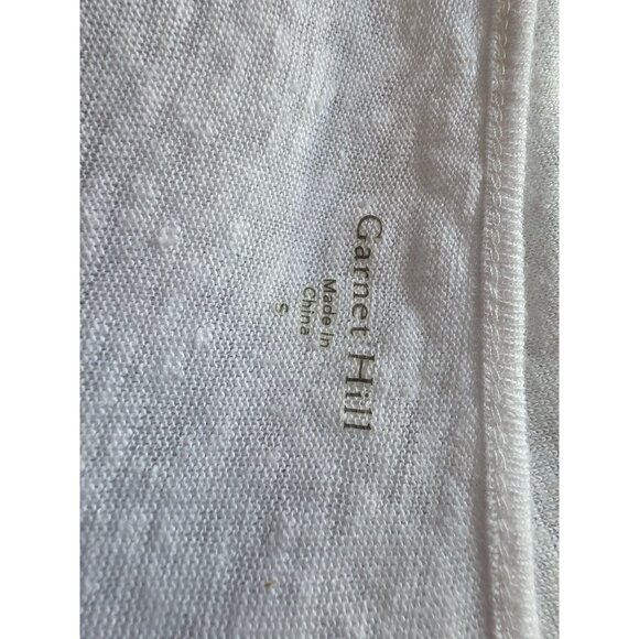 Garnet Hill Embroidered White Linen Top Size S - Picture 5 of 8